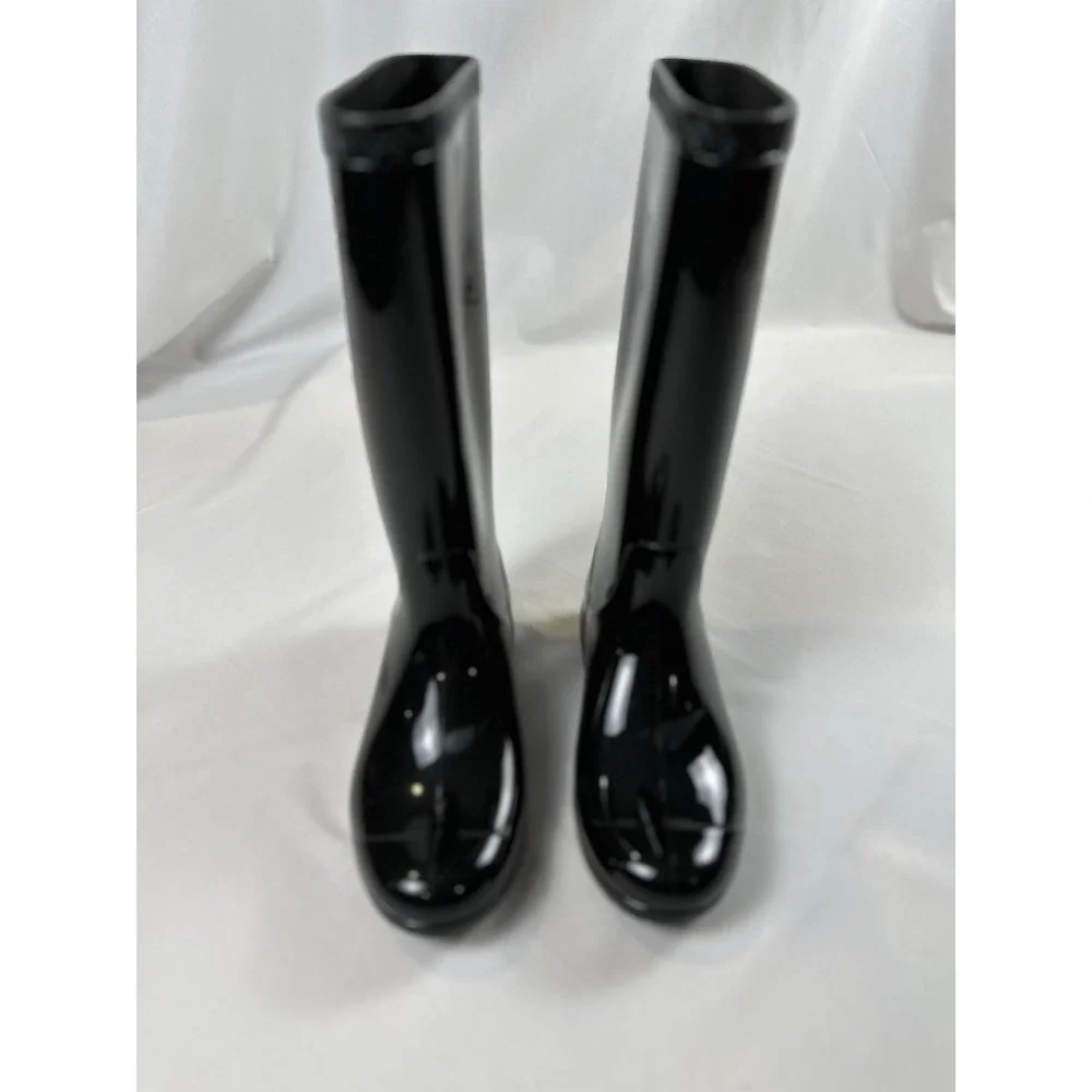 UGG Womens‎ Classic Shaye Tall Rain Rubber Boots High-Gloss Black Waterproof 6